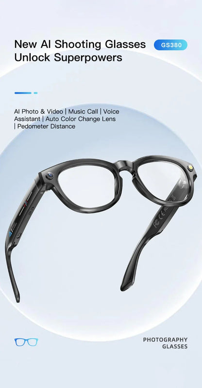 Xiaomi GS380 Smart Glasses With Camera 200W Pixels Auto Colour Change Lens Bluetooth Glasses Listen to music Shooting Sunglasses