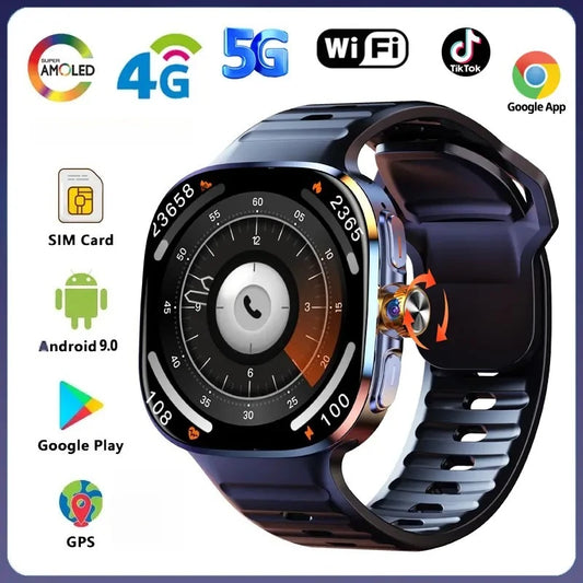 2025 M99 5G Smart Watch: Android 10.0, 9MP Rotary Camera, 256GB Storage, GPS/NFC, 1.95" AMOLED Screen