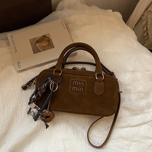 2025 New Fashionable dull Polish bag portable women's full retro crossbody bag shoulder bag popular