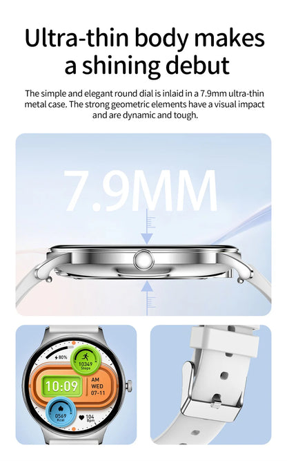 New Ultra Thin Smart Watch Women Screen Always Display Time Sports Bracelet Bluetooth Call Fashion Smartwatch