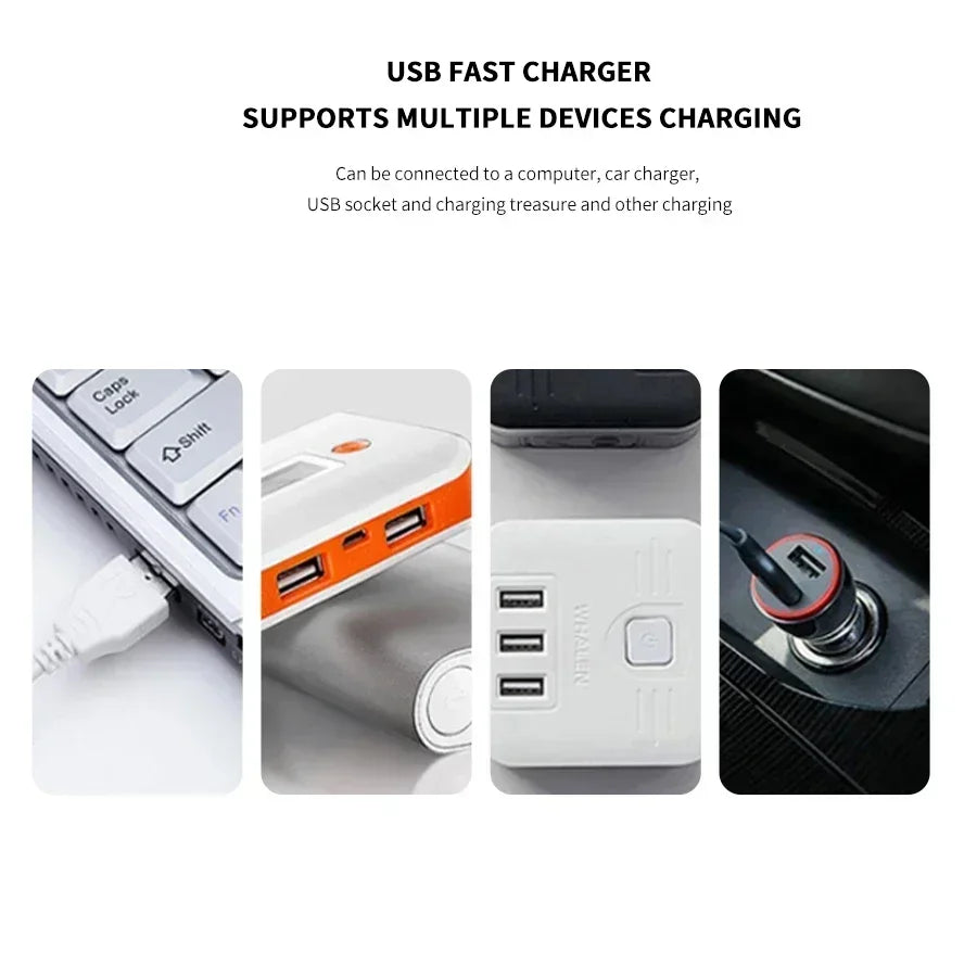 Super Bright LED Portable Flashlight USB Rechargeable Torch with Built-in Battery High Lumen Outdoor Waterproof Camping Lantern