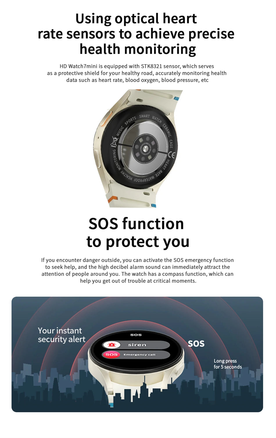 Watch 7 Upgrade GPS Smart Watch Men Women AMOLED HD Screen Compass Heart Rate Fitness Sport Waterproof Bluetooth Call Smartwatch