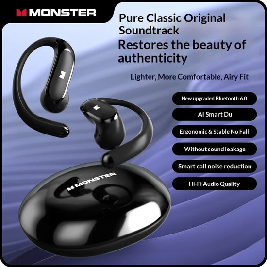 Monster D01 AI Smart Earphones with Simultaneous Interpretation, High-Quality Sound, Noise Cancellation, Bluetooth, and Long Battery