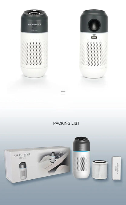 Car Air Purifier HEPA Filter Portable Intelligent Gesture Sensing Mini Air Purifier Automotive Supplies PM2.5 Smell Odor Removal