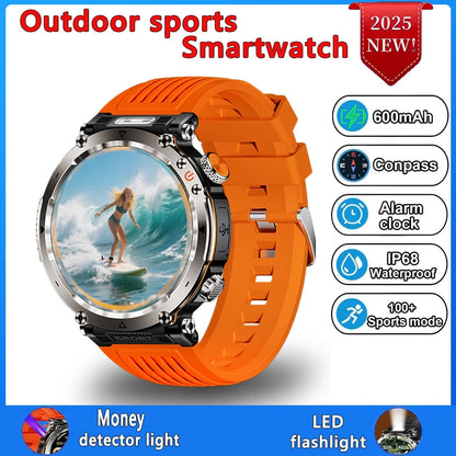 Smart Watch HT30 Bluetooth Call Men Outdoor Sports Fitness Compass Heart Rate Health Monitoring 600mAh Large Battery Smartwatch