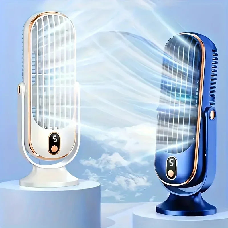 Rechargeable Desk Fan,Portable Bladeless Fan Small Personal Cooling Fan Quiet Table Fan for Home, Office, Bedroom
