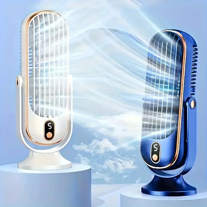 Rechargeable Desk Fan,Portable Bladeless Fan Small Personal Cooling Fan Quiet Table Fan for Home, Office, Bedroom