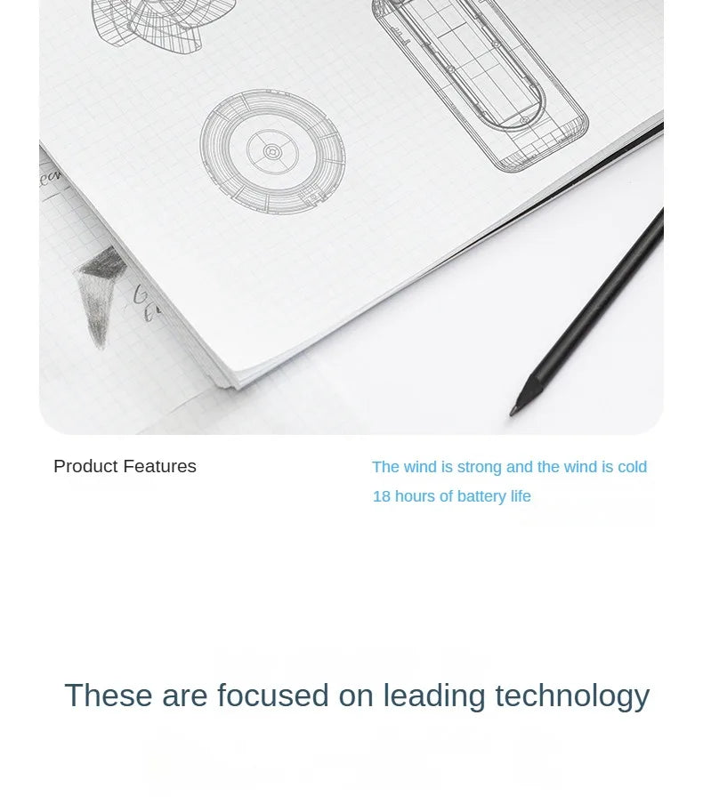 Handheld Fan Charging Portable Mini Fan Long Battery Life USB Digital Display 100-speed Handheld High-Speed Turbofan