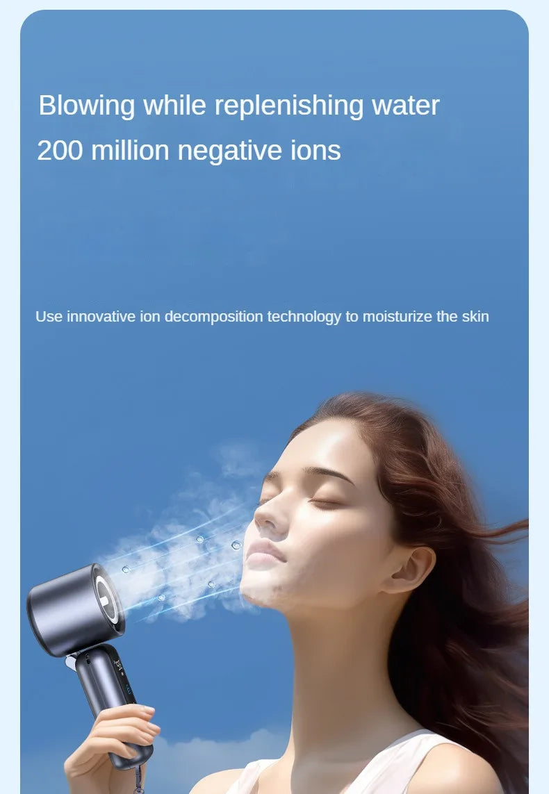 Handheld Fan Charging Portable Mini Fan Long Battery Life USB Digital Display 100-speed Handheld High-Speed Turbofan