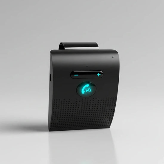 Bluetooth 5.0 Handsfree Car Kit HiFi Speaker 2W Wireless Audio Receiver MP3 Music Player Noise Cancelling Sun Visor Clip