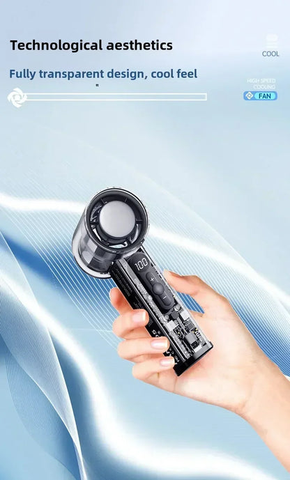 2025 Portable Handheld Fan - 100-Speed Turbo Cooling, 3000mAh Rechargeable, High Wind Outdoor Mini Fan with Adjustable Airflow