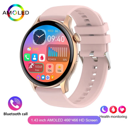 2024 True AMOLED Smart Watch Ladies Screen always Show Time 466*466 HD Health Tracker Voice Calling Smartwatch Women For Xiaomi