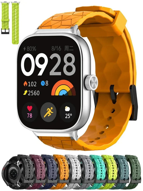 Football Pattern Silicone Strap For Xiaomi Mi Band 8 9 Pro Replacement Smartwatch Wrist Bracelet Correa for Redmi watch 4 Strap