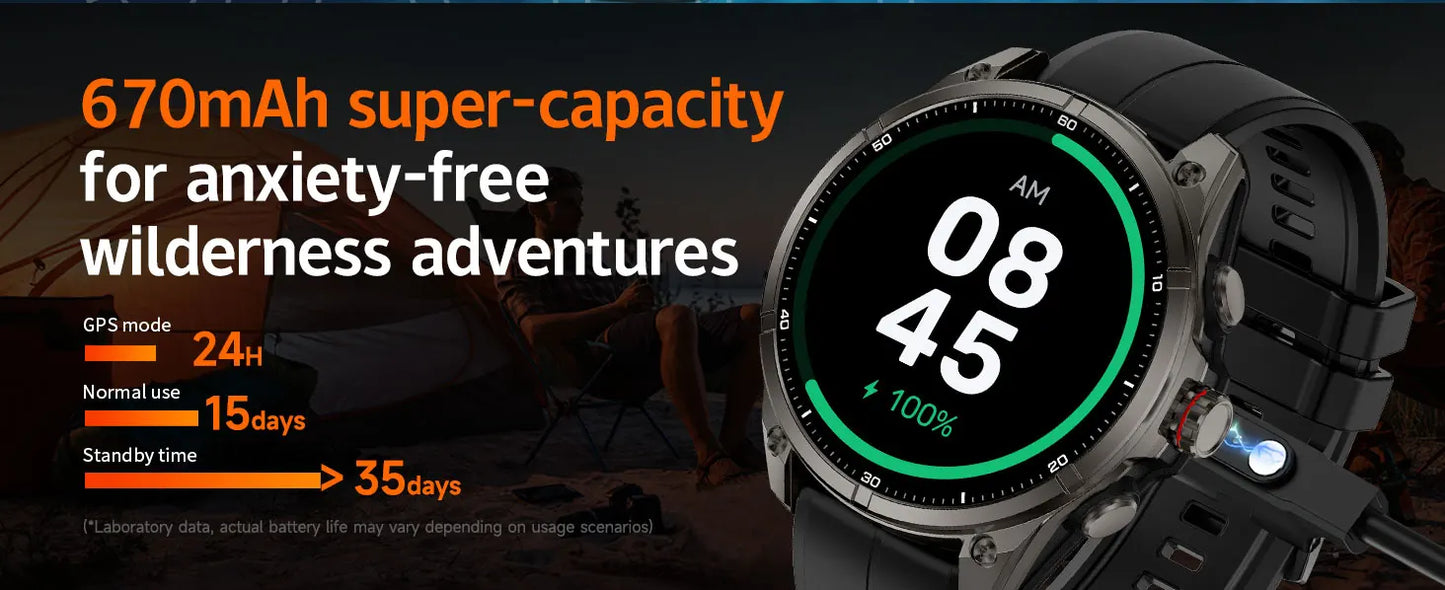 2025 New Premium GPS Smart Watches Outdoor Altimeter Barometer AMOLED Screen Built-in GPS Compass Military Sports Smartwatch Men