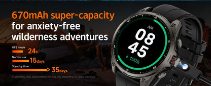 2025 New Premium GPS Smart Watches Outdoor Altimeter Barometer AMOLED Screen Built-in GPS Compass Military Sports Smartwatch Men