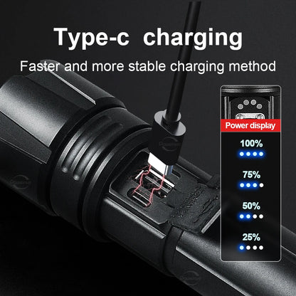 Most Powerful High Power Led flashlight 1000000LM XHP360 Rechargeable Led Flashlight Zoom Outdoor Tactical Lantern Hunting Torch
