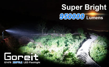 Flashlight High Lumens Rechargeable, 950000 Lumen Led Flashlights XHP70.2 USB,Handheld Super Bright  Flash Light Battery Powered
