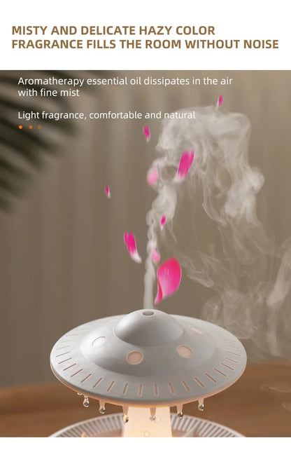 Rain Cloud Night Light Humidifier With Raining Water Drop Sound And 7 Color Led Light Essential Oil Diffuser Aromatherapy
