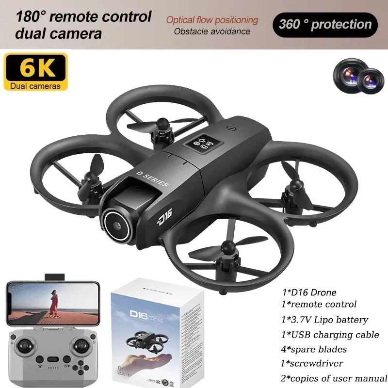 2025 NEW D16 Mini Drone 8K WIFI GPS Professional HD Aerial Photography Remote Control Aircraft HD Dual Camera Quadcopter Toy UAV