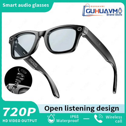 2025 Smart Glasses Camera AI Translation Video Bluetooth Call Headphones Voice Assistant Outdoor Sport Sunglasses HD 800W Camera