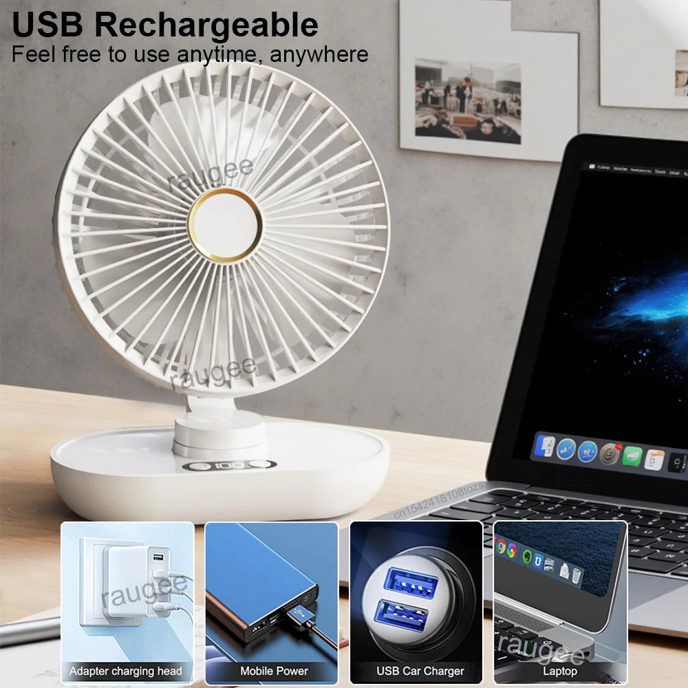 Rechargeable Fans Portable Desktop Fan Home Office Dormitory USB Mini Small Electric Fan Air Circulators High Wind Table Fan