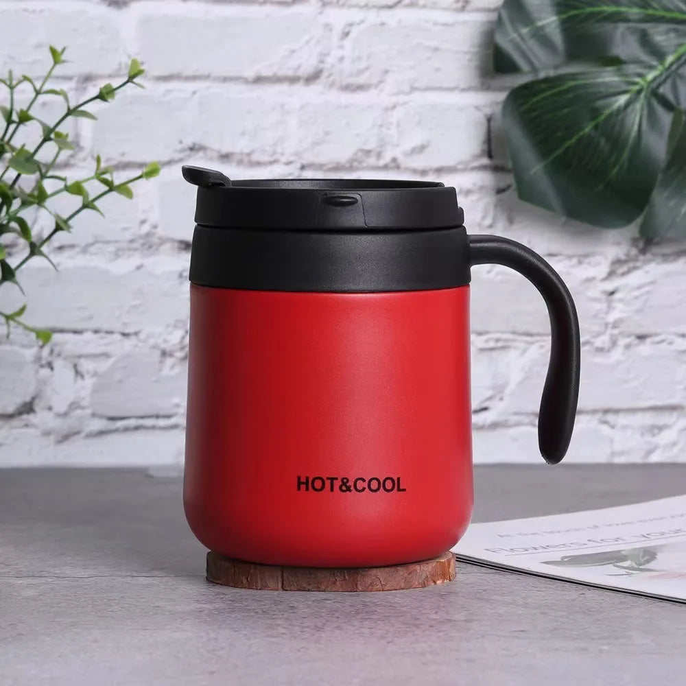 350ml Insulated Coffee Mug with Handle Stainless Steel Insulated Mug Coffee Tumbler Thermos Tea Cups with Lip