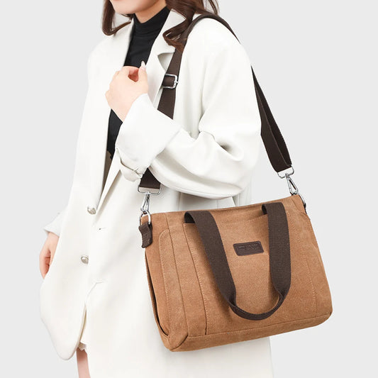 New high quality canvas women's crossbody bag Retro large capacity shoulder bag Commuter leisure Tote bag