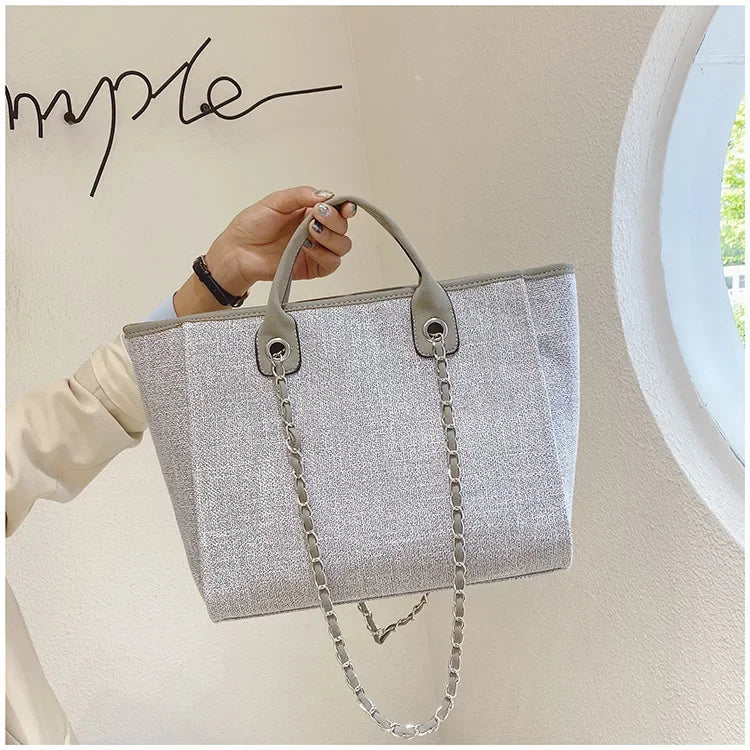 Fashion Make Up Designer Big Women's New Korean Fashion Casual Large Capacity Shoulder Crossbody Chain Tote Bag