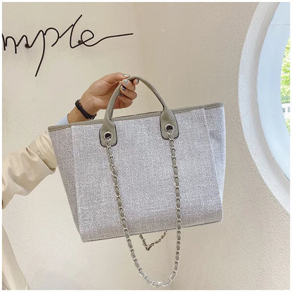 Fashion Make Up Designer Big Women's New Korean Fashion Casual Large Capacity Shoulder Crossbody Chain Tote Bag