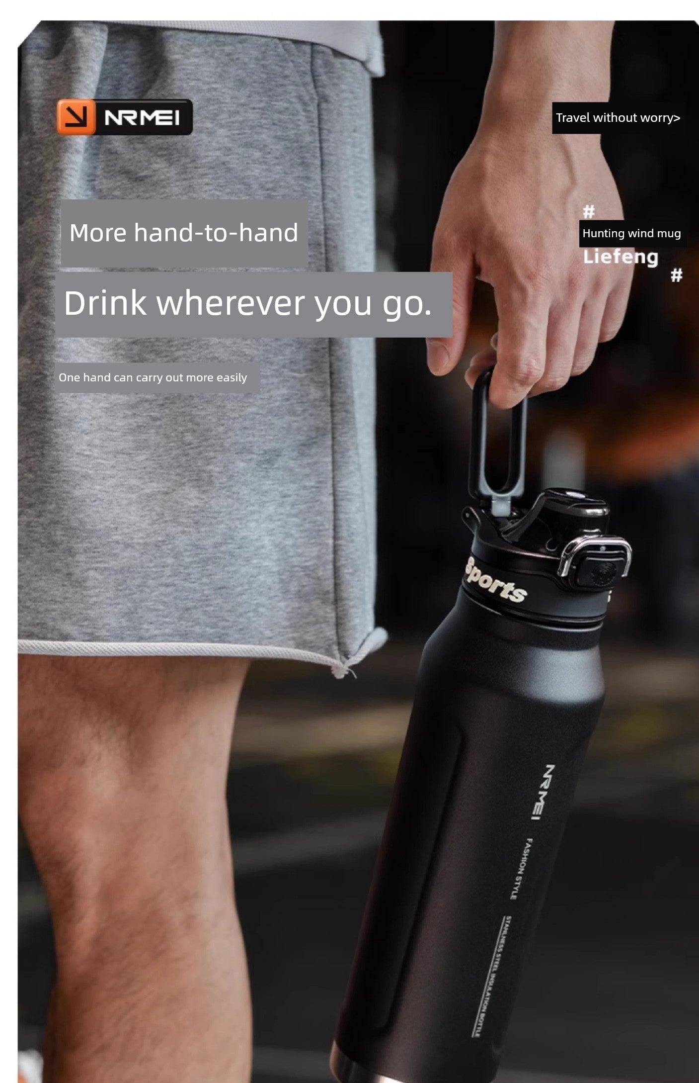 Japanese Style New Vacuum Cup Large Capacity Cold Cup SUS316 Stainless Steel Outdoor Sports  Water Cup Portable Student