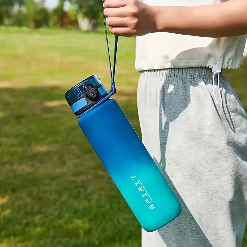 1L Large Capacity Sports Water Bottle Motivational Leak Proof Portable Reusable Plastic Cups Outdoor Travel Gym Jugs