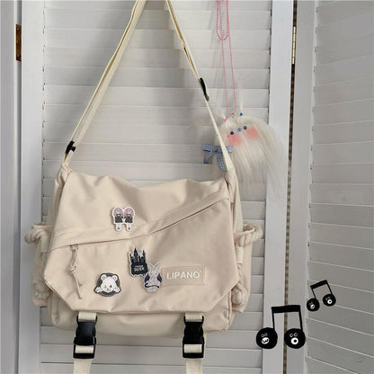 Women's Nylon Handheld One Shoulder Versatile Large Capacity Crossbody Bag Retro Work Travel