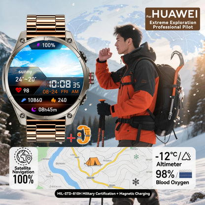 2025 New Premium GPS Smart Watches Outdoor Altimeter Barometer AMOLED Screen Built-in GPS Compass Military Sports Smartwatch Men
