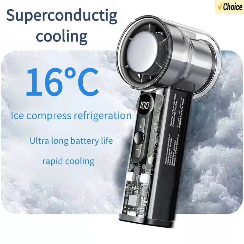 2025 Portable Handheld Fan - 100-Speed Turbo Cooling, 3000mAh Rechargeable, High Wind Outdoor Mini Fan with Adjustable Airflow