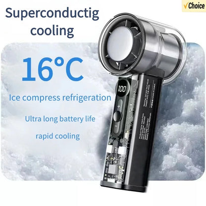2025 Portable Handheld Fan - 100-Speed Turbo Cooling, 3000mAh Rechargeable, High Wind Outdoor Mini Fan with Adjustable Airflow