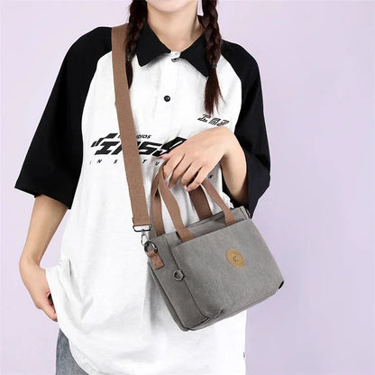 2025 NEW Top-Handle Bag For Women Shoulder CrossBody Bag Vintage Canvas Ladies Tote Messenger Bag Small Female Travel Handbag