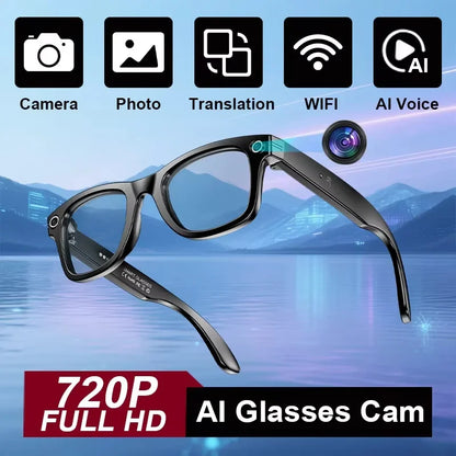 2025 Smart Glasses Camera AI Translation Video Bluetooth Call Headphones Voice Assistant Outdoor Sport Sunglasses HD 800W Camera