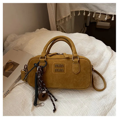 2025 New Fashionable dull Polish bag portable women's full retro crossbody bag shoulder bag popular