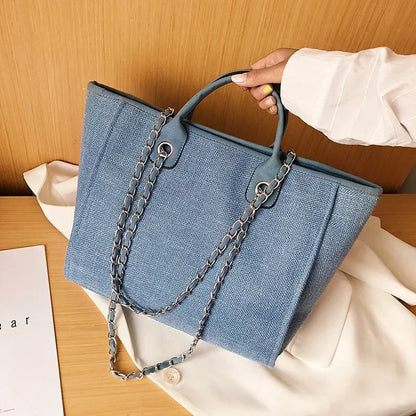 Fashion Make Up Designer Big Women's New Korean Fashion Casual Large Capacity Shoulder Crossbody Chain Tote Bag