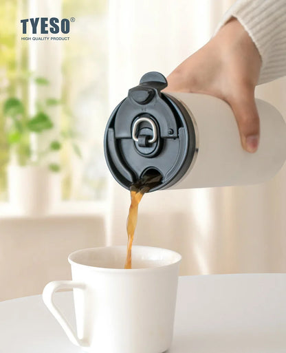 Tyeso French Press Thermoses Travel Mug 304 Stainless Steel Portable Cold Brew Coffee Maker Tea Infuser Double-Wall Insulated