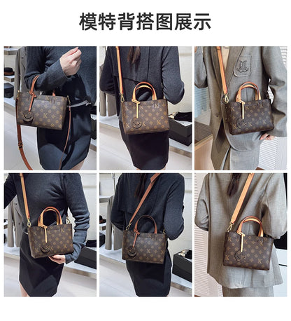 Classic Leather Tote Bag For Ladies, Shoulder Strap And Spacious, Elegant Popular Handbag By Luxury Brand For Women