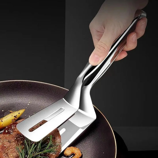 1/2/4Pcs Stainless Steel Steak Clips Multifunctional Spatula Double-Sided Cooking Tongs For Fish Meat Pizza Kitchen Baking Tools