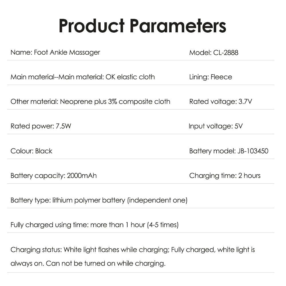 Foot Massager Hot Compresses Vibration Massager Ankle Protection Strap USB Foot and Ankle Joint Protection Fatigue Relieve