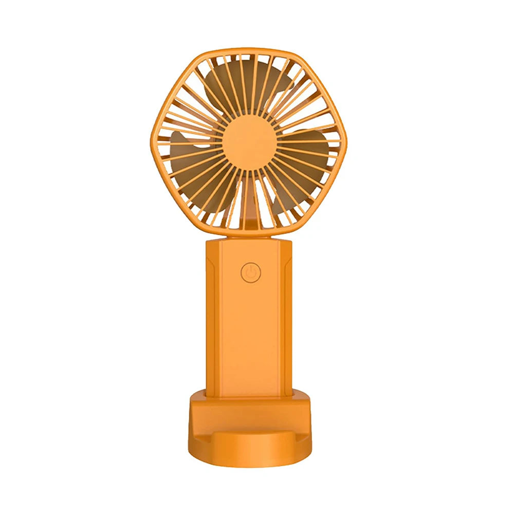 Handheld Mini Fan Portable Neck Hanging Fans USB Rechargeable Fan with Phone Stand 500mAh Suitable for Women Travel Outdoor Use