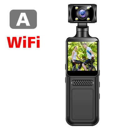 128GB 4K Ultra HD Action Mini Camera 180 Rotatable Vlog Wifi Sports Cam Waterproof Case Helmet Travel Bicycle Driver Recorder
