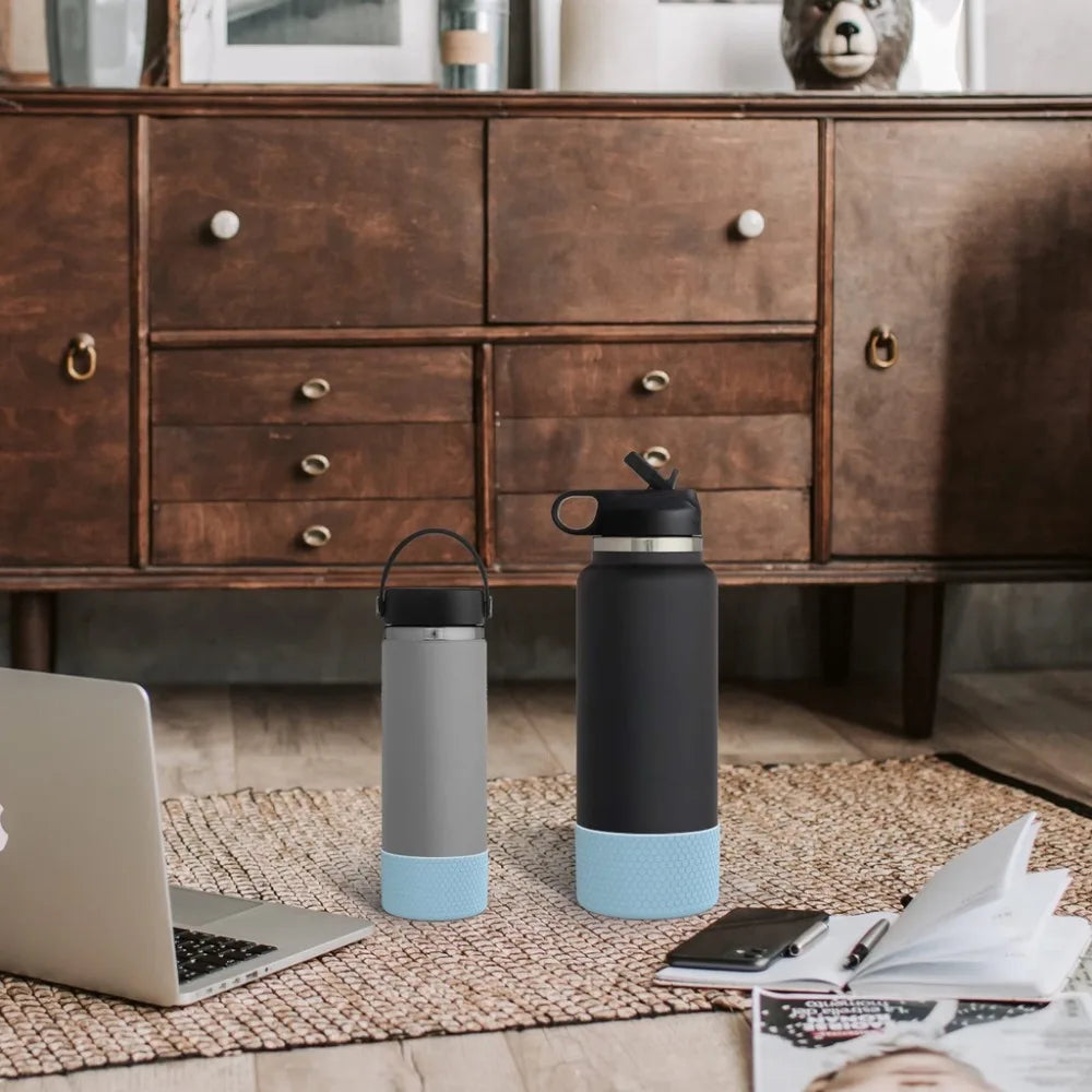 For Aquaflash HydroFlask And More 12-40 oz Anti-Slip Bottle Bottom Sleeve Cover Hexagon Texture Water Bottle Pad Protective Case