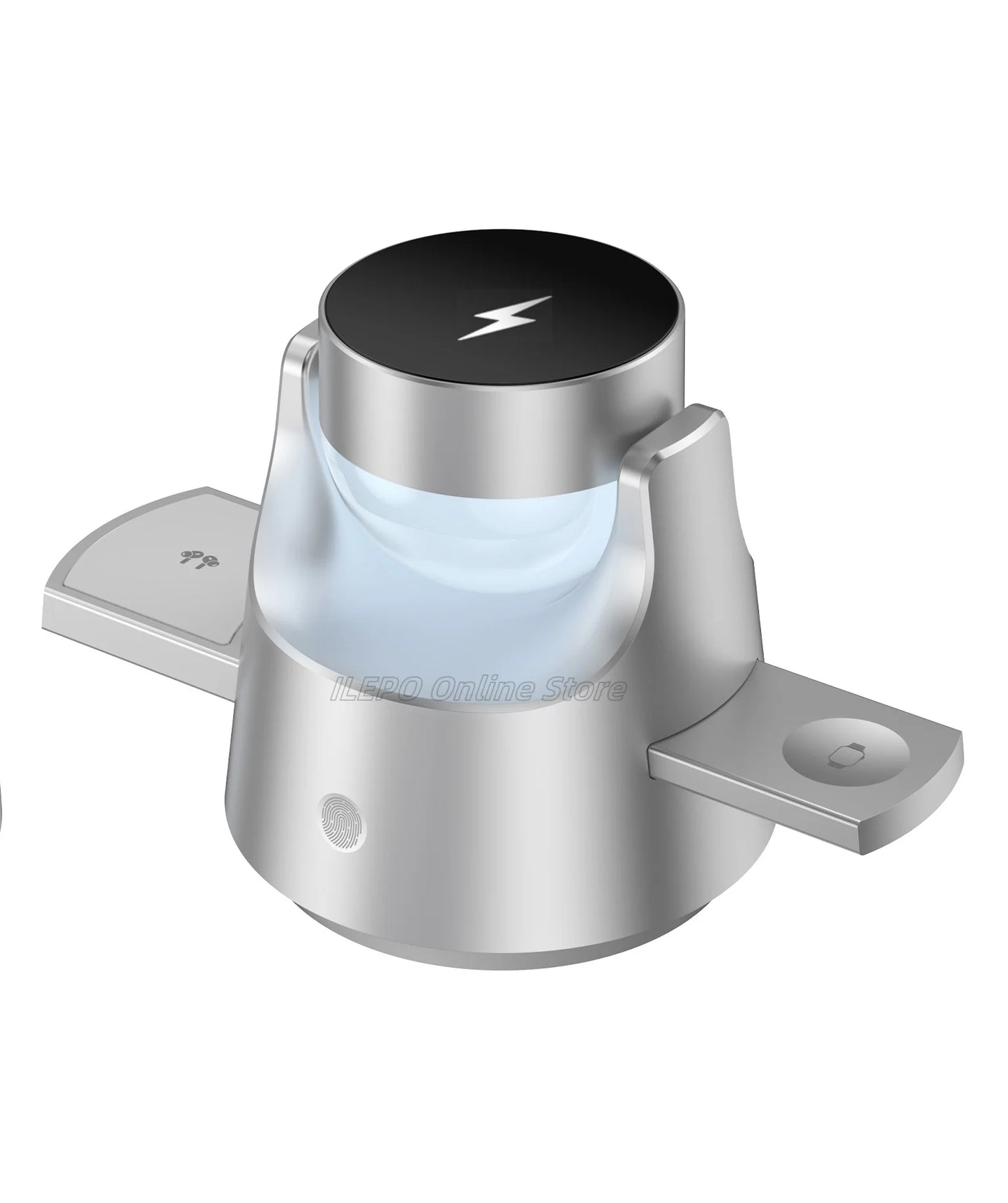 4-in-1 Wireless Charging Station With 7 RGB Colors Light 15W Fast Charging Magnetic Touch Control for iPhone 16 AirPods iWatch