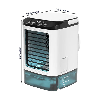 Air Cooler Portable Spray Air Conditioner Fan 3 Speeds Rechargeable USB Ultrasonic Double Atomization Desk Air Cooler For Office