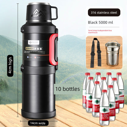 2024 Thermal Pot Large Capacity Men Outdoor Thermal Cold Preservation Dual Use Water Cup