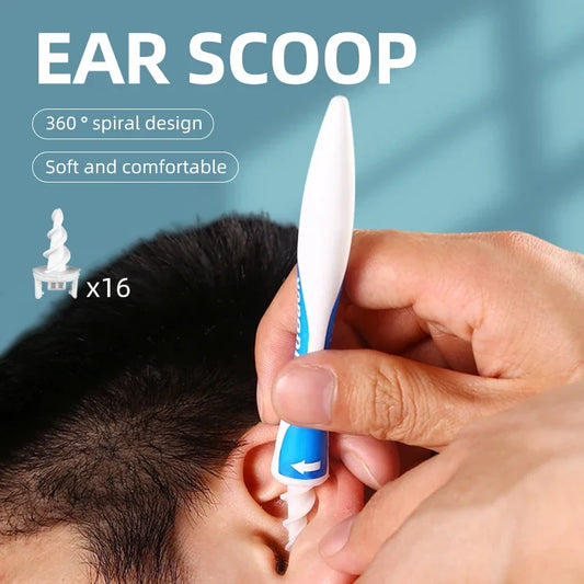16 Ear Cleaning Set Ear Scoop Cleaning Ear Wax Silicone Soft Spiral